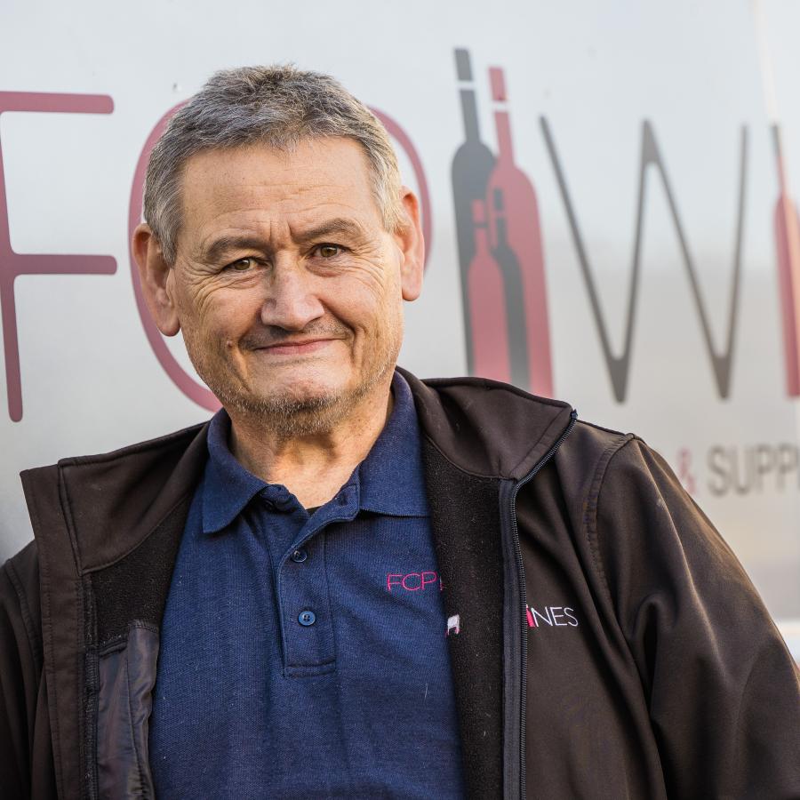 James fcp staff member standing by the van 