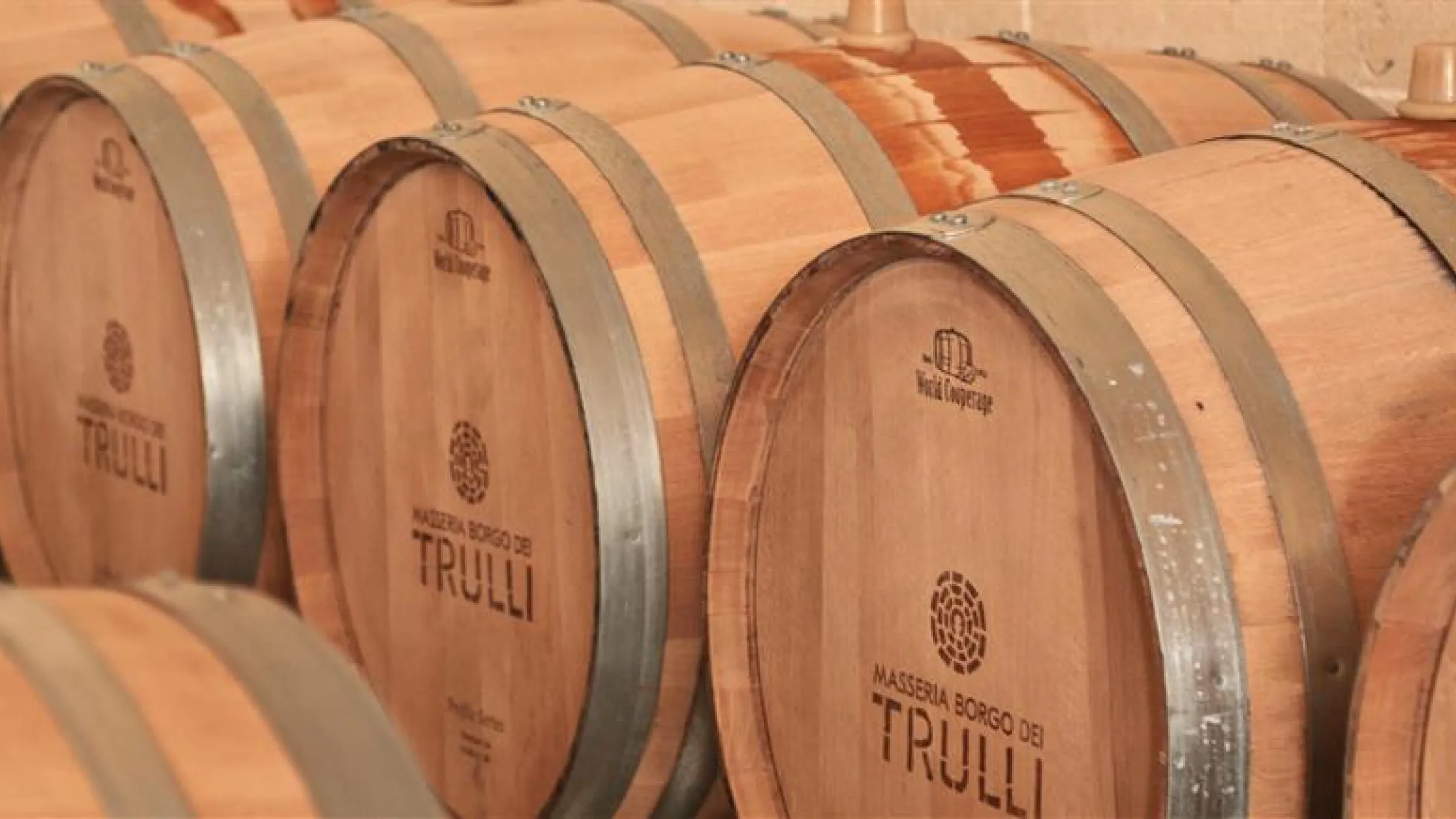 Line of barrels one after another